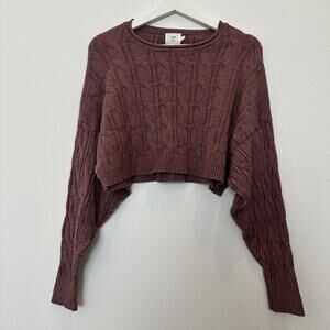 Luna Ivy purple cable knit cropped sweater M/L